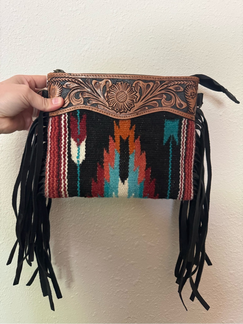 American Darling Hand-Tooled Cross Body Bag W/O Strap